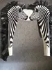 Moda zebra padrão macacão feminino cantor sexy palco outfit bar ds dança cosplay bodysuit desempenho mostrar traje 240130