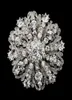 Tom de ródio vintage de 2 polegadas Tom de prata de tamanho grande Flor Strass Diamante Broche de cristal para Women1579244