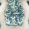 Casual Dresses Women Backless Tie Dye Mini Dress Sexy Sleeveless Slip Pleated Folds Printed And For Girls Holiday