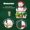 Blocks Christmas Streetview Series Building Blocks Christmas Tree Sleigh Snowman Cake Assembly Model Bricks Toys Kit Kids Holiday Gift