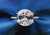 クラスターリングElsieunee 100 925 Sterling Silver Oval CutシミュレーションMoissanite Zircon Gemstone Ring Women Engagement Fine Jewlery 1421293