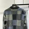 Pulls pour hommes Vêtements Cardigan Col Pull en tricot Mâle Pas de sweat à capuche Plaid Un Sweat-shirt décontracté Laid de haute qualité en X