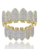 패션 치아 Grillz Real Gold Plated Dental Grills CZ 마이크로 포장 힙합 치아 Grillz Topbottom Grill Hip Hop Bling Men Jewelry 8441504