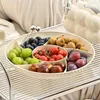Plates Fruit Plate Easy To Clean Snack Tray Capacity Round Dried 6 Compartments Grade Pet Multi-purpose For Kitchen