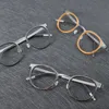 Denmark Luxury Brand Designer Mens Vintage Round Frame Eyeglasse Lind Style Oval Optical Myopia Lens Glasses 240119