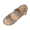 Sandales plates solides pour femmes, bout ouvert, chaussures d'extérieur, plage, boucle à crochet, souples, portables, décontractées, 2024