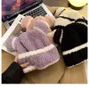 Berets Cute Bear Ears Plush Hat Women's Autumn And Winter Black White Striped Color Matching Big Head Knitted Skull Beanie Hats