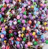 Tongue Ring bar 100pcslot mix color uv acrylic body piercing jewelry tongue barbell ring6757039