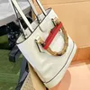 2024 designer de bambu sacola bolsa de couro genuíno sacos de ombro das mulheres bolsa pochette grande capacidade saco de piquenique de compras