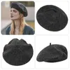 Berets 1 Pcs Inverno Mulheres Lã Estilo Artista Francês Chapéu Quente Retro Plain Beret Cor Sólida Elegante Senhora Todos Combinados Outono Caps