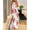 Casual Dresses 2024 For Women Summer Long Elegant Sleeveless Blue Sexy Split Evening Dress Slim Suspender Bodice Birthday Y2k