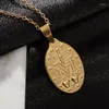 Pendentif Colliers en acier inoxydable Notre-Dame de Guadalupe Médaille Vierge Marie Collier pour hommes femmes prière catholique bijoux cadeau