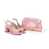 Scarpe eleganti Doershow Set di scarpe e borsa italiane 2024 da donna in Italia rosa con HAE1-5 abbinato