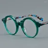 Zonnebril Ronde Leesbril Heren Dames Vintage Acetaat Optische Brillen Frame Zwart Schildpad Anti Blauw Licht Recept Spectalces