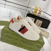 المصمم أحذية عارضة نحب Ace Sneakers Low Womens Shoe Sports المدربون النمر المطرز الأسود أبيض خطوط أخضر