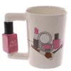 Creative Ceramic Mugs Girl Tools Beauty Kit Specials Nail Polish Handle Tea Coffee Mug Cup Personalized Mugs For Women Gift C19041260W