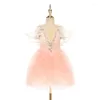 Stage Wear Performance Ballet Tutu Dress Gymnastics Leotard Sequins Long Dresses Girls Princess Ballerina Dance Costume Party