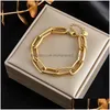 Ketting Dieyuro 316L Roestvrij Staal Fashion Link Bangle Armband Voor Vrouwen Prachtige Gouden Kleur Sieraden Meisje Gift 220808 Drop Leveren