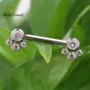 Droit Grand ASTM 36 14G CZ Cluster Nipple Barbell Sexy Nipplering Body Piercing Bijoux Longueur de la barre 1416mm 240127