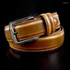 Belts 1Pc Deepeel 3.7 110-130cm Men's 2nd Cowskin Leather Male Designer Business Waistband Crafts For Adults Jeans Accessories