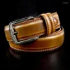 أحزمة 1PC Deepeel 3.7 110-130 سم للرجال 2nd Cowskin Leather Designer Business Weistband Crafts for البالغين جينز ملحقات الجينز