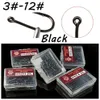 1000pcs 10Box 10 Boyutlar 3# -12# Black Ise Hook Yüksek Karbonlu Çelik Dikenli Balıkçılık Kancaları Balıkkoklar Pesca Tackle BL 51263V