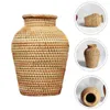 Vases Storage Basket Rattan Vase Office Ceramic Pots Indoor Decorative Floral Woven For Decoration