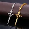 Colares Pingente Collare INRI Cruz Pendent Homens Jóias Ouro Prata Preto Cor Religiosa Christian Crucifixo Colar Mulheres P579243J