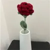 Modern Elegance Simulation Flower Home Decoration Dining Table Knitted Rose Single Bouquet Wedding Artificial Flower