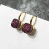 Brincos de alta qualidade com pedras preciosas coloridas em favo de mel para mulheres joias da moda LE287