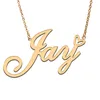 Collana con nome Jay per donne e ragazze, targhetta personalizzata con ciondolo, gioielli in acciaio inossidabile, amici, regali di compleanno