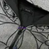 24ss Paris veste en jean pour hommes italiens jeans violets poche de mode de rue décontractée logo totem brodé motif classique laine veste jacquard double face 503