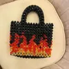 TOTEES 2024 Volcano Paern Beaded Baged Party Designer andBags for Women Exclusive andMade Andle PursesBeac Acrylic Toteh24219