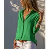 Women's Blouses Solid Color Women Shirts Spring Summer Long Sleeve Turn-down Collar Button Ladies Casual Blouse Streetwear Female Tops