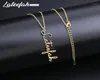 مجوهرات Lateefah Handlriting Custom Signature Lendant Collier Femme Pertical Personal Name Namelace for Women Gift1pendant Neck1307366