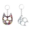 Utomhus Escape Finger Tiger Key Chain Cartoon Portable Rabbit Ear Cat Eye Two Self Designer Defense Broken Window Pendant 66RL