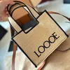 Embroidery Designer Basket Bags Women Summer Straw Raffia Handbags 2 Size Anagram Small Tote Crossbody Bag Lo Bucket Bag Purse Handbag