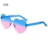 Lunettes de soleil piscine plage fête pour femmes nuances de couleur bonbon en forme de coeur UV400 lunettes de soleil verres dégradés amour coeur lunettes