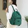 Sacos escolares 2024 verde escuro mochila feminina impermeável náilon saco de estudante adequado para meninas pequena mochila de viagem