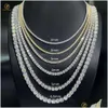 Pendant Necklaces Est Price Hip Hop 925 Sterling Sier 2Mm M 4Mm 5Mm 6.5Mm Vvs Moissanite Diamond Necklace Tennis Chain Drop Delivery Dhlo5