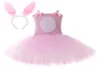 Costume de fille de lapin rose, robe Tutu de lapin pour enfants en bas âge, tenues pour bébés filles, robes d'anniversaire de nouvel an, vêtements de vacances de Pâques 2104833869