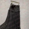 Mode Patchwork Robe Designer Noir Jupes Plissées avec Poche Femmes Taille Haute Une Ligne Robes Badge Classique