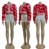 Women's Casual V-Neck Plush Slim Fit Women's Knitted Wool Top Red Jacket Free Ship