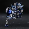 Broches en forme de larme de cristal pour femmes, couleurs bleues exquises, Bouquets de mariage, collier de luxe, broche pour manteau, accessoires pour vêtements