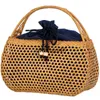 Totes Women Bamboo Bags Boemian Female Summer Beac andbag Lady Vintage Raan Knied Bag ollow andmade Woven Basket ToteH24219