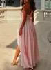 Casual Dresses EACHIN Summer Pink For Women 2024 Sexy Vintage Y2k Long Party Dress Formal Occasion Bridesmaid Gown Vestidos