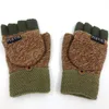 Gants tricotés sans doigts pour femmes, mitaines à doigts exposés, gants chauds et épais en laine tricotée pour écran tactile, hiver