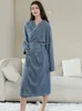 Mulheres sleepwear feminino longo toalha com capuz robe 2024 primavera terry algodão quimono roupão vestido nightwear solto casa wear loungewear