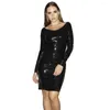 Casual Dresses Women Elegant High Quality Sexy Bodycon Wet Look Soft Faux Leather Mini Dress Long Sleeve Plus Size PVC 4xl 5xl 6xl 7xl