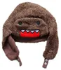 漫画のビッグマウスドモ冬の穴の帽子Ushankaロシアの毛皮帽子温かい濃厚な耳フラップキャップ